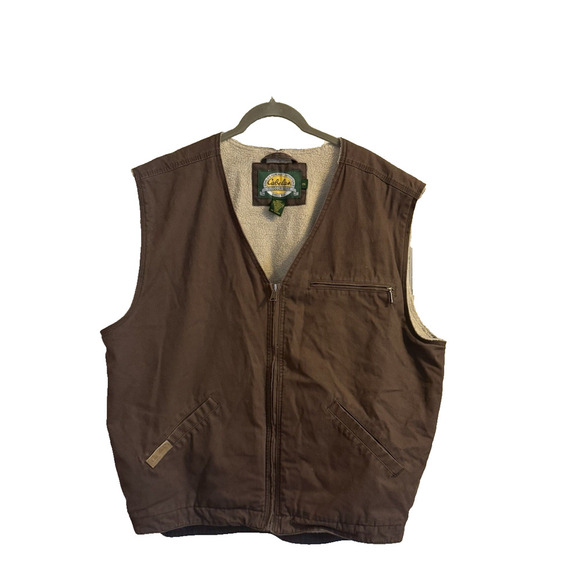 Cabela's Other - Cabela’s Outdoor Gear Brown Sherpa Lined Cotton Canvas Vest Men’s 2XL